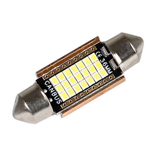 Лампа светодиодная 12V 5W салонный 36 мм белый 21 SMD обманка 2 шт. Skyway