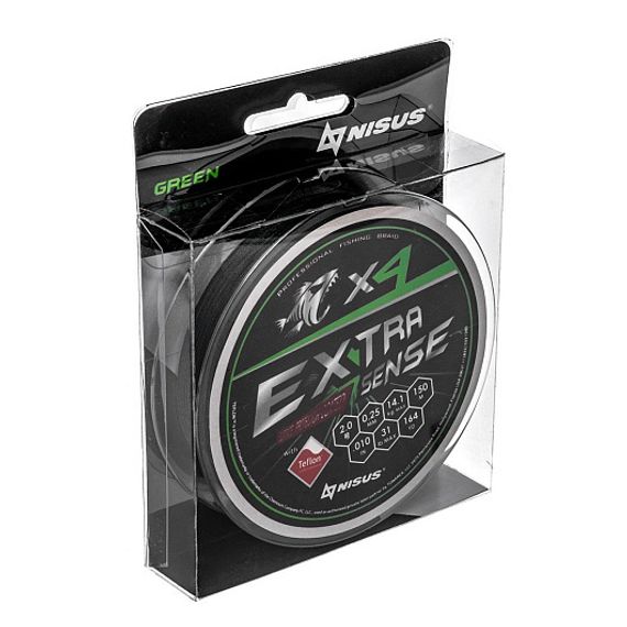 Шнур Extrasense X4 PE Green 150m 2/31LB 0.25mm (N-ES-X4-2/31LB) NISUS