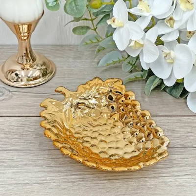 Подставка керамическая «GOLD Podarok», лоза, цвет золото, 18*13см (упаковка индив. пленка)