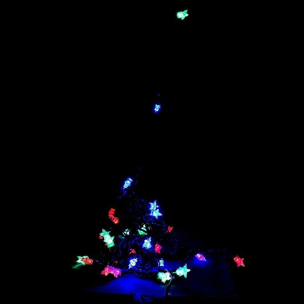 Электрогирлянда LED цветная фигурная 40 ламп, 5,8м, 1 режим мигания, черный провод, кор