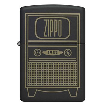 Зажигалка Zippo Vintage TV Design с покрытием Black Matte (48619)