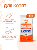 Гипоаллергенный корм Monge Monoprotein для котят и беременных кошек (утка), 1,5 кг
