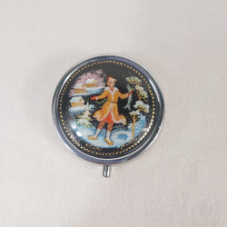 Таблетница с ручной росписью Палех "По-щучьему веленью"