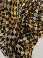 Жаккард шелк с люрексом Gucci в черно-золотые ромбы