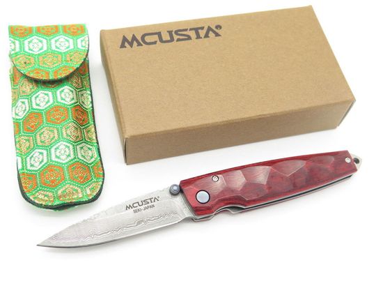 Складной нож Mcusta Shinra Emotion Tsuchi MC-0078D c клинком из стали VG-10 San Mai (Laminated Stainlesss Damascus) рукоять дерево