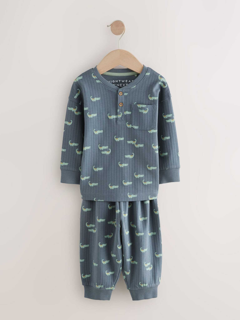 Пижама для мальчика Next AJ0-541, 3 шт., Голубой, Зеленый, Песочный