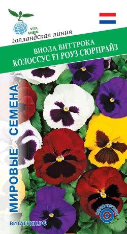Виола Виттрока Колоссус F1 Роуз Сюрпрайз 8шт Мировые Семена VITA GREEN