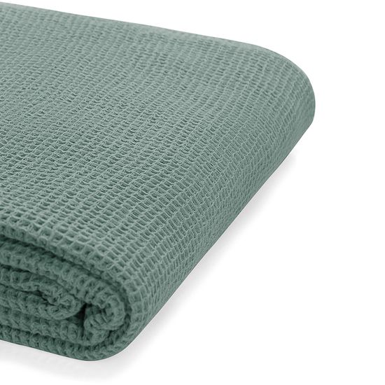 Покрывало вафельное из хлопка цвета шалфея из коллекции essential, 230х250 см
