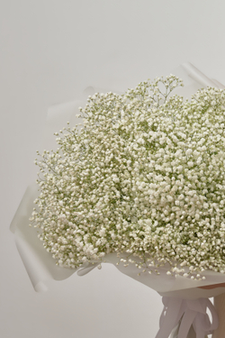Большой воздушный букет из белой гипсофилы .