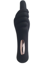 Чёрный вибромассажёр Thumb-up Teaser в форме руки - 16 см. (Цвет: черный)