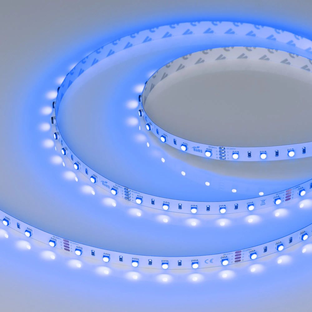 Светодиодная лента MINI-F60-10mm 24V RGB (14.4 W/m, IP20, 3535, 5m) (Arlight, Открытый) 022718(2)