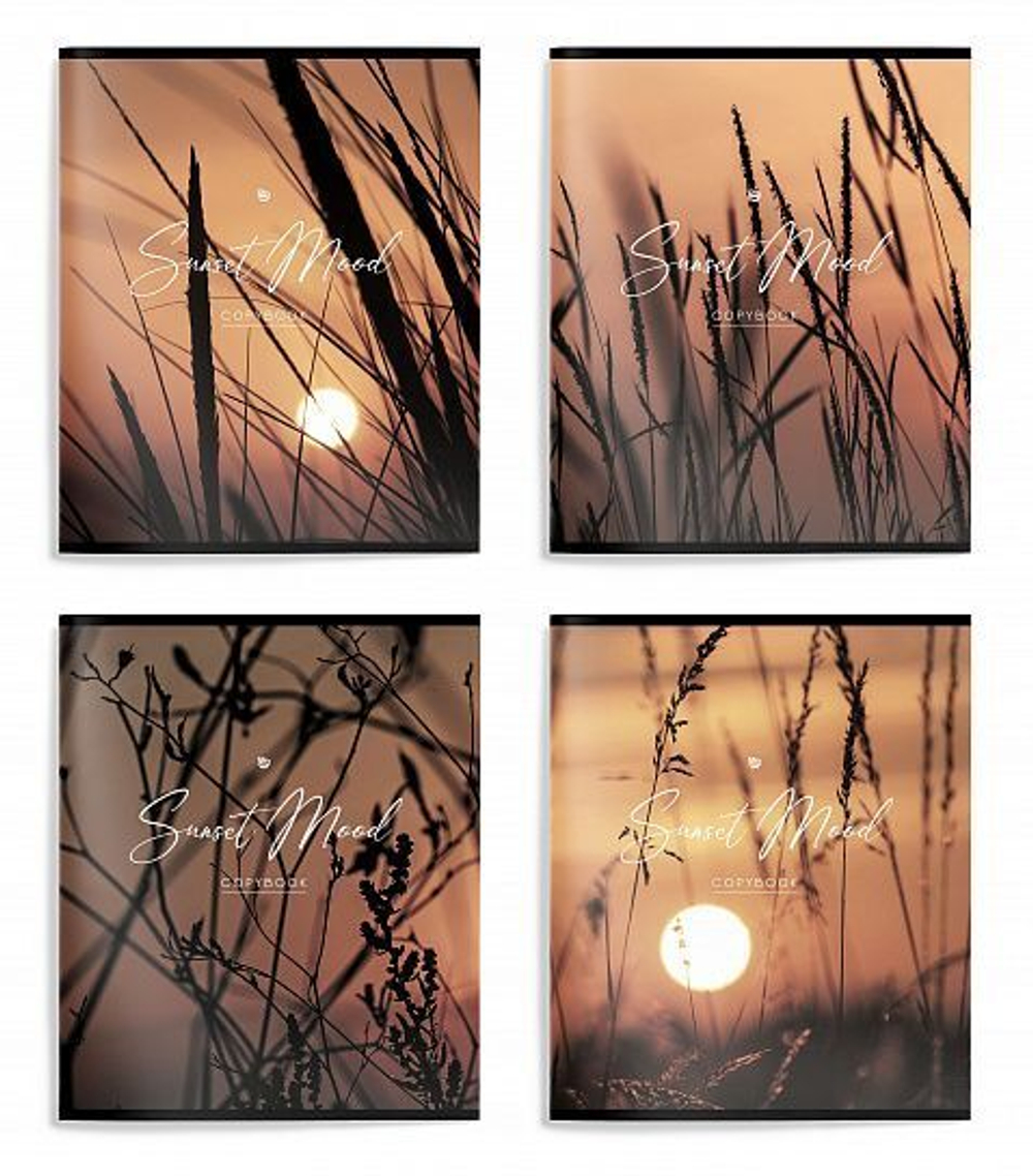 Тетрадь А5 96л. клетка "Теплый пейзаж" скреп. офс. мел. карт., твин-лак (Schoolformat)