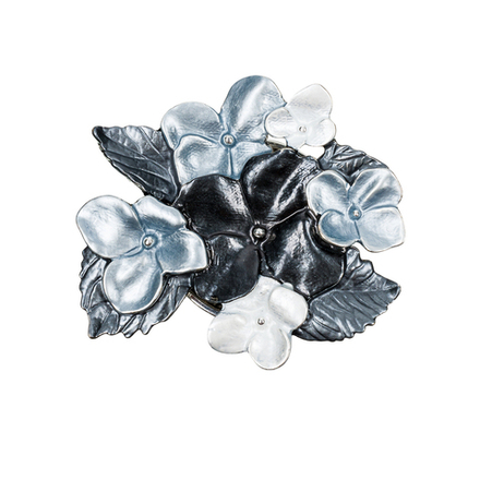 Брошь Shadore Фиалки XZ1498.2 BW/S