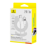 USB-A - Lightning Кабель Baseus Display 2 Charging+Data 2.4A 1-2m - Moon White