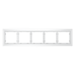 Рамка стеклянная VOLTUM S70 на 5 постов, (белый,матовый,стекло)