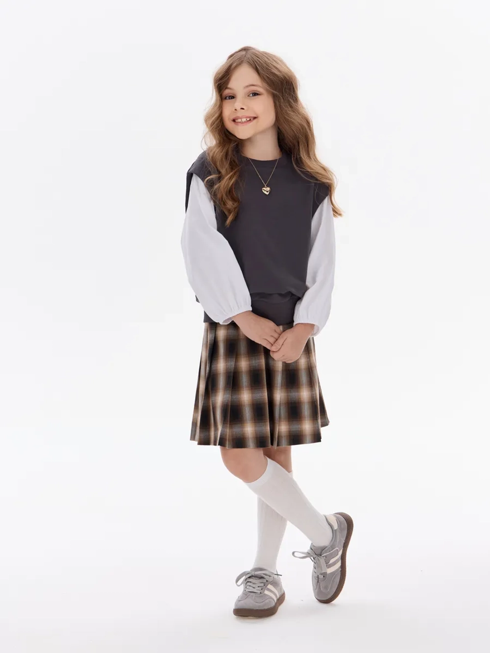 Свитшот-рубашка с эффектом двойки