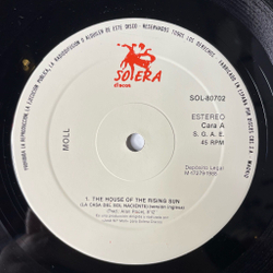 Винтажная виниловая пластинка LP Moll The House Of The Rising Sun (Spain 1988) 45 RPM, Maxi-Single