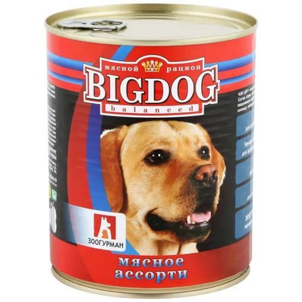 Зоогурман &quot;BIG DOG&quot; влажный корм для собак мясное ассорти 850 г