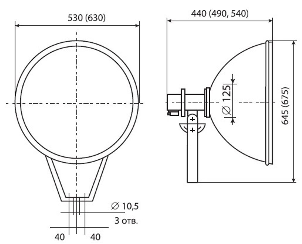 Прожектор ГО07-1000-001 (под ДРИ/МГЛ-лампу 1000Вт E40) IP65 (без ПРА) GALAD 00403