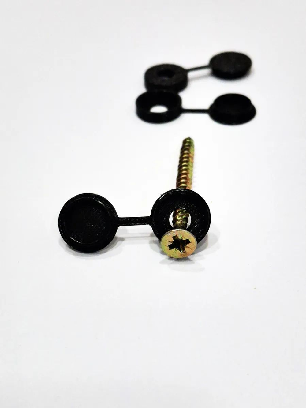 Пластиковые заглушки для саморезов, черные - 100 шт.