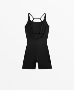 Oysho Короткий комбинезон Comfortlux с кольцами, черный