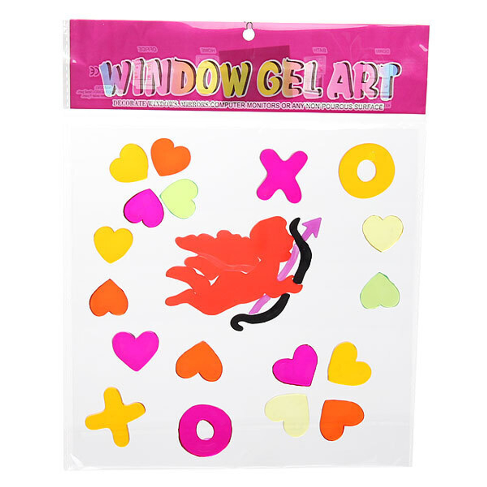 Наклейки силиконовые 20*26см «Сердечки с ангелочками» В2086