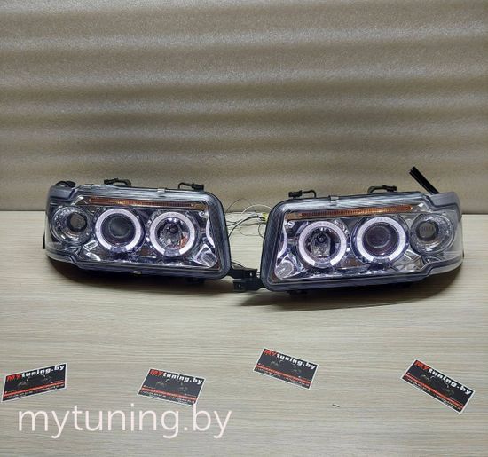 Передние фары ANGEL EYES CHROME для Audi 80 B4