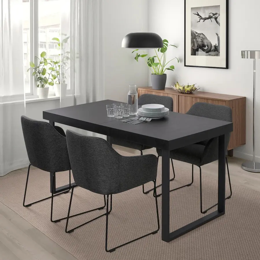 Раздвижной стол - IKEA TARSELE, 150/200х80х77 см, ТАРСЕЛЬ ИКЕА,  черный