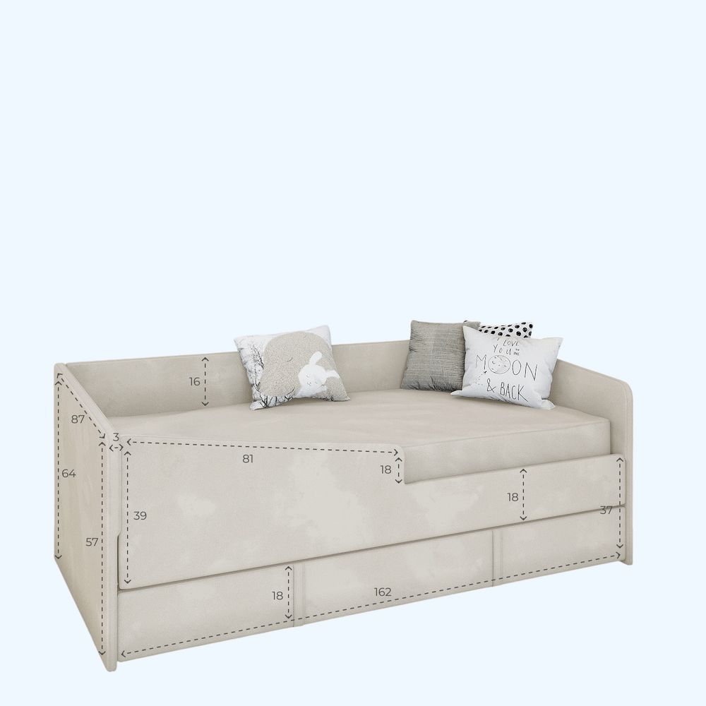 Кровать детская 160х80 с бортиком и велюровым наматрасником (терракот)