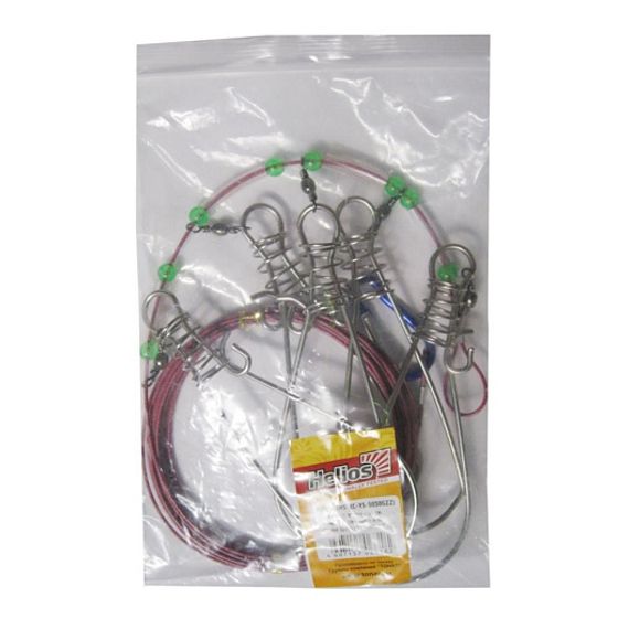 Кукан метал. трос 5-ти карабиновый 5м Helios (HS-XC-YS-5050GZZ)