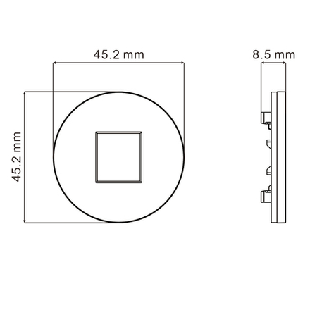 Накладка 1-я для розеток RJ45, TV, SAT, HDMI,  глянцевый белый,  серия D16