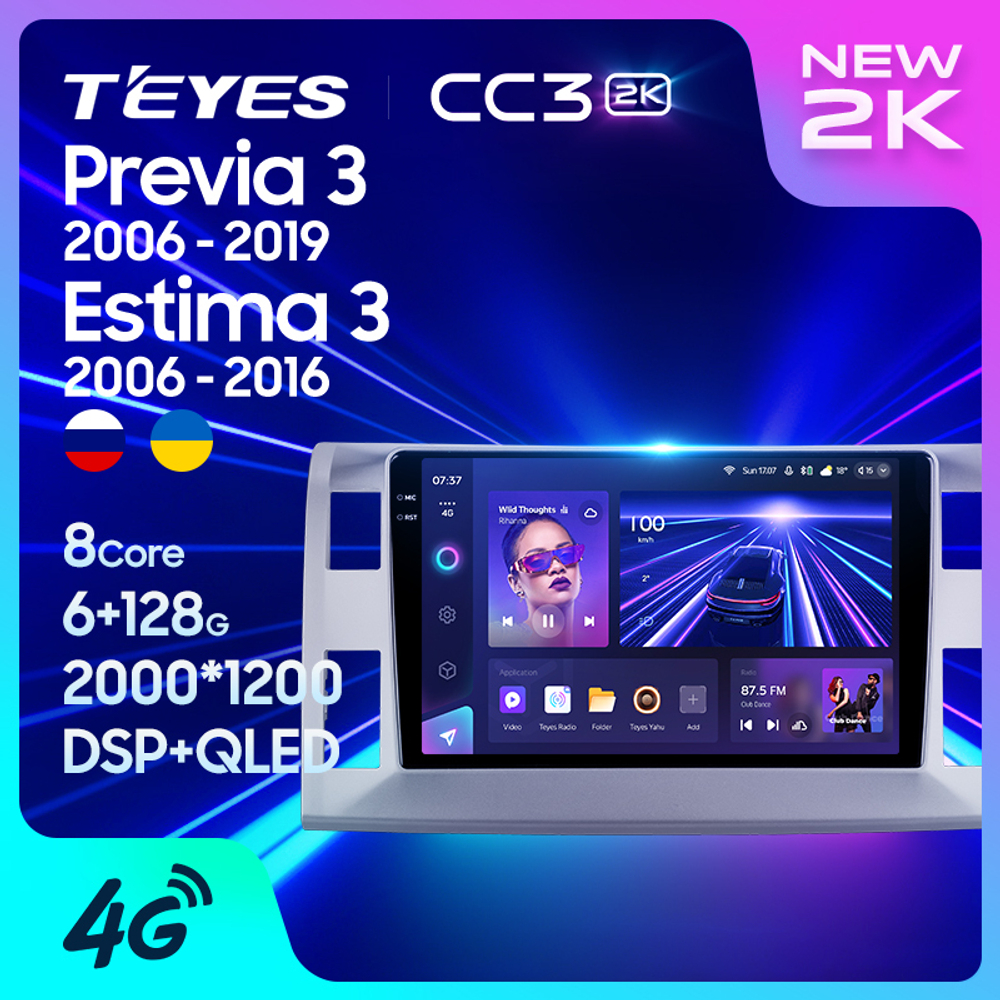 Teyes CC3 2K 10,2"для Toyota Previa, Estima 3 2006-2019