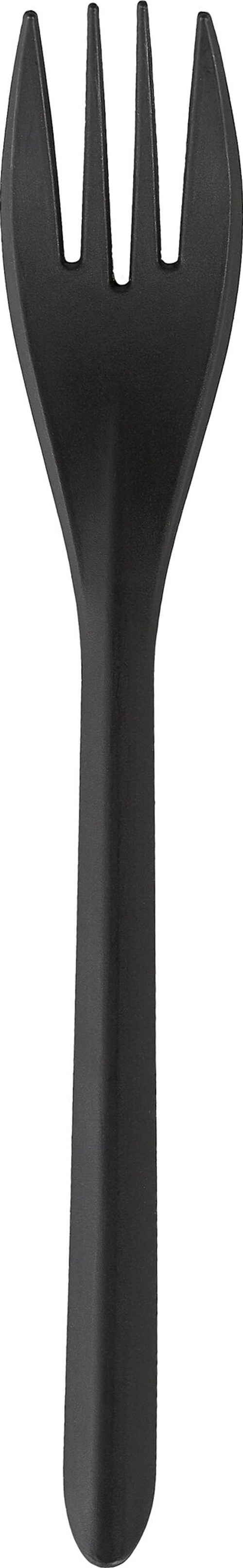 Вилка столовая одноразовая, 175 мм, черная, матовая, 50 штук