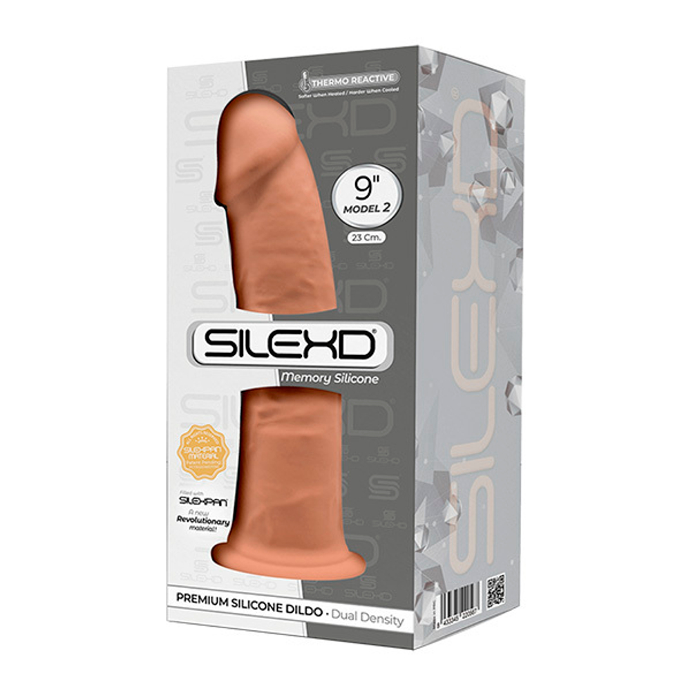 Светло-коричневый фаллоимитатор 23см на присоске SilexD Premium Silicone Dildo 9" Model 2