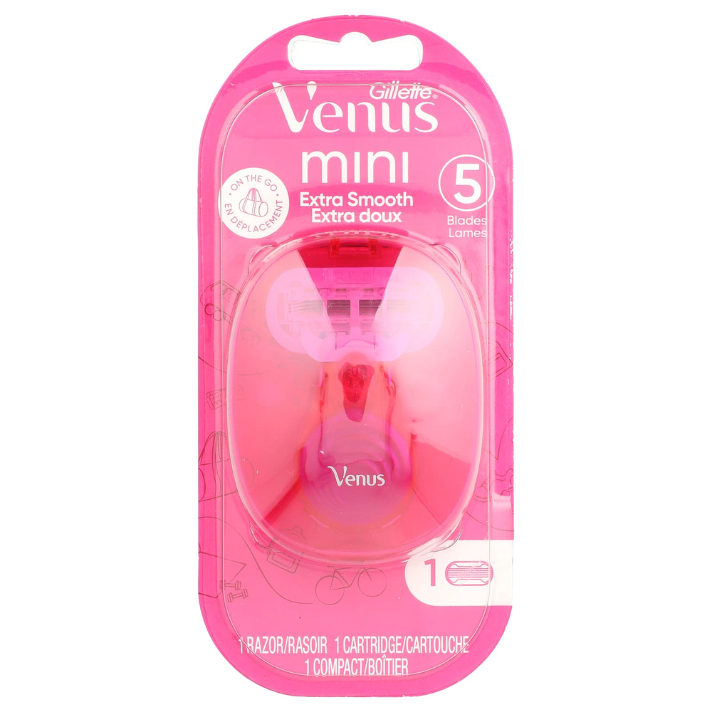 Gillette, Venus, Snap with Avec, Extra Smooth, 1 бритва, 1 картридж, 1 компакт