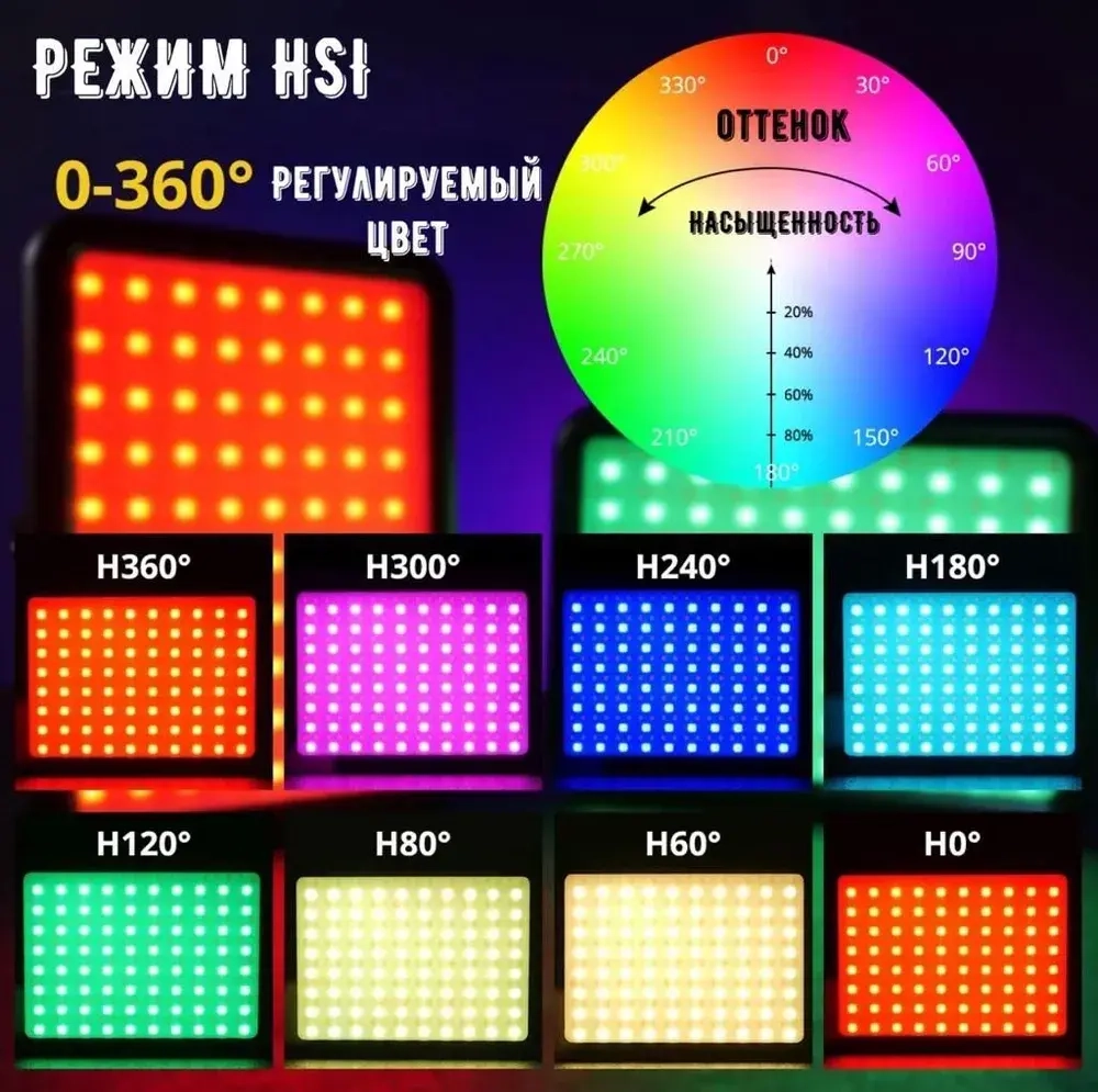 Видеосвет RGB лампа для фото и видео P 24 C