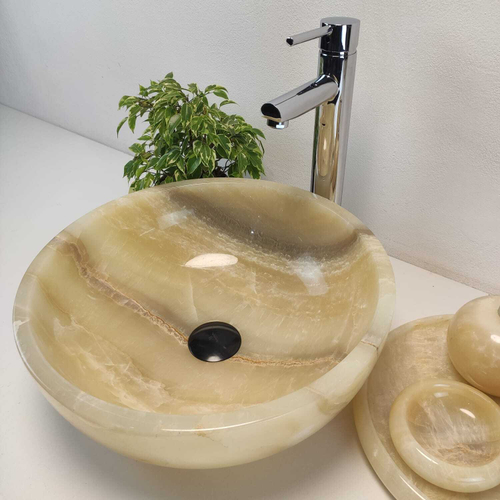 Раковина из оникса Bowl Yellow TinLip BO-61092 40*40*15
