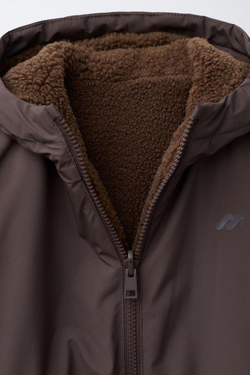 ZARA ДВУСТОРОННЯЯ ВОДОНЕПРОНИЦАЕМАЯ КУРТКА С ЛОГОТИПОМ, КОРИЧНЕВЫЙ