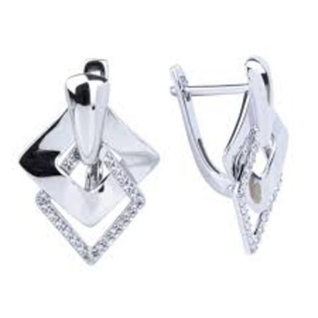 Серьги из золота с фианитами