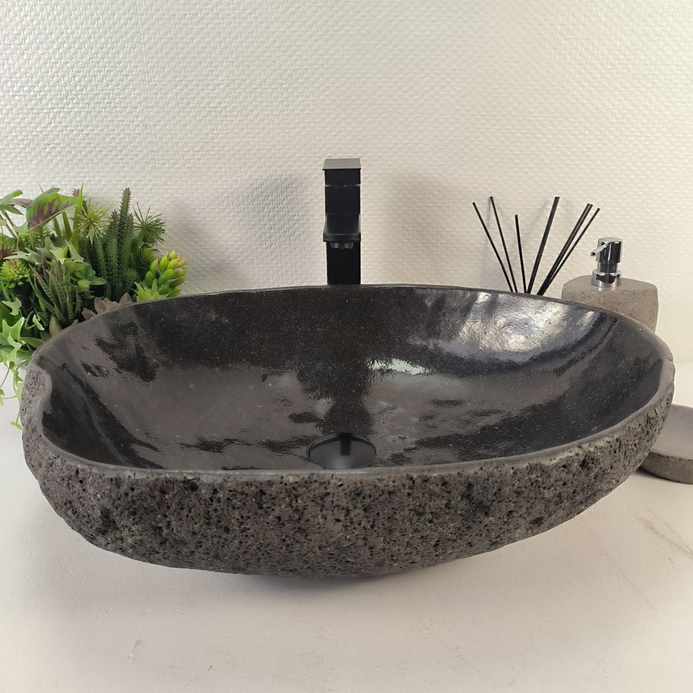 Каменная раковина из речного камня RS-05242 (57*45*16) 0862 из натурального камня