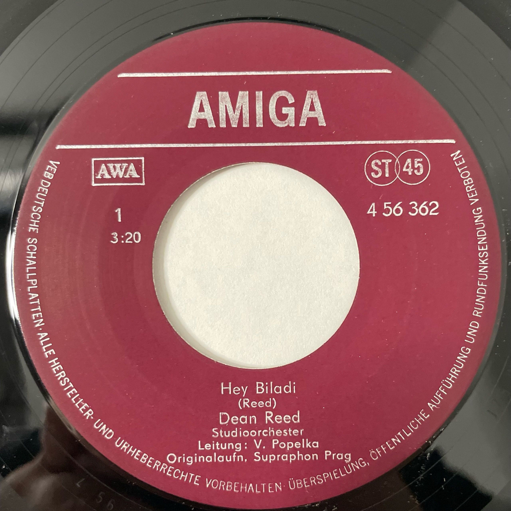 Винтажная виниловая пластинка LP Dean Reed, Hey Biladi / Tell Me How (ГДР 1978) 7 дюймов