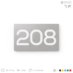Номер на дверь 208, табличка на дверь для офиса, квартиры, кабинета, аудитории, склада, голубой 120х70 мм, Айдентика Технолоджи