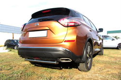 Защита заднего бампера (нержавейка) Nissan Murano (2014-2023) d57 короткая