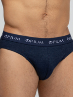 Мужские трусы-слипы с широкой фирменной резинкой (Размер: M) (Цвет: темно-синий)