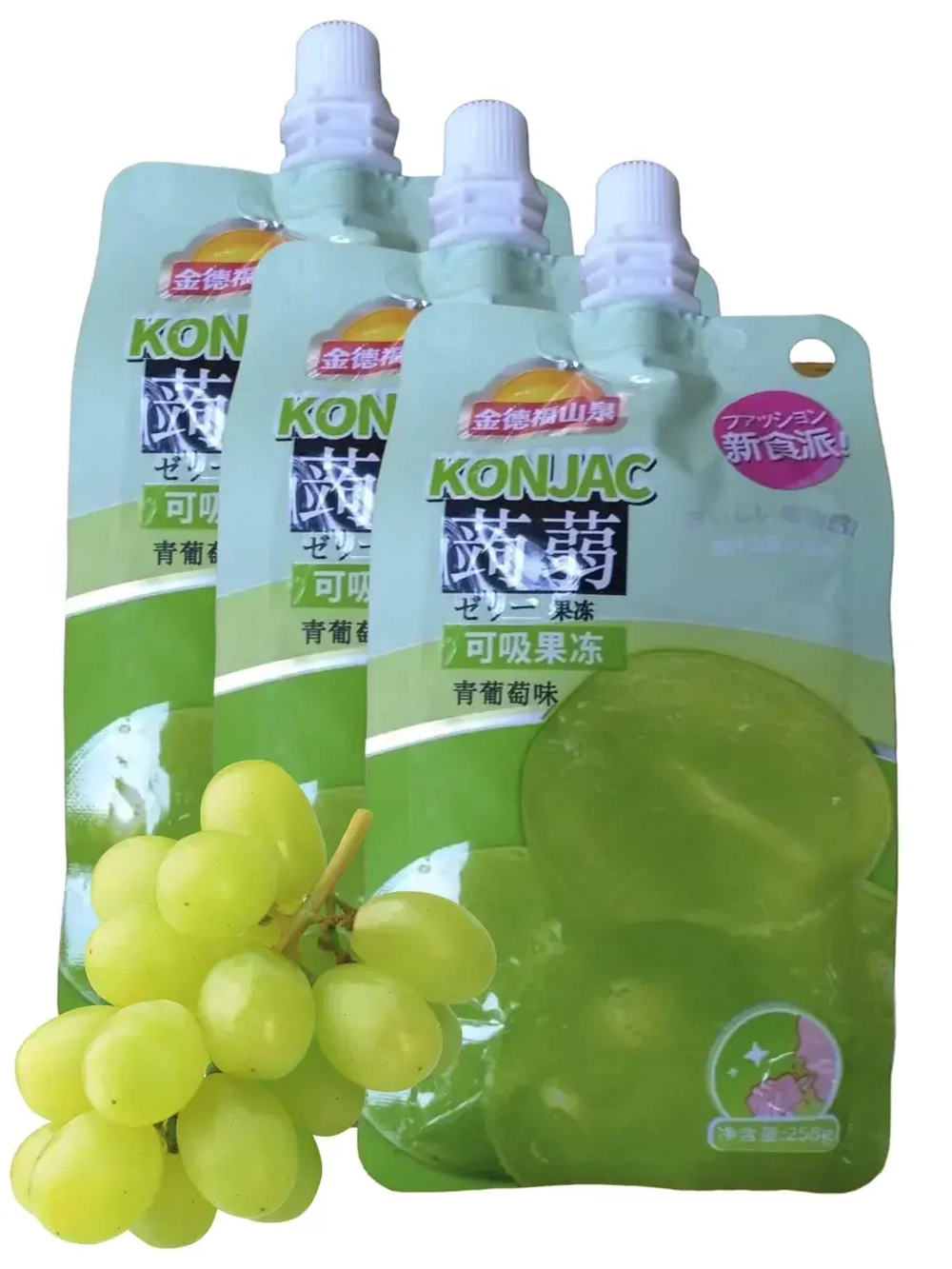 Желе питьевое Konjak со вкусом Винограда 258 г * 3 шт