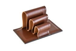 Настольная визитница из кожи ЛЮКС Тоскана цвет Tan