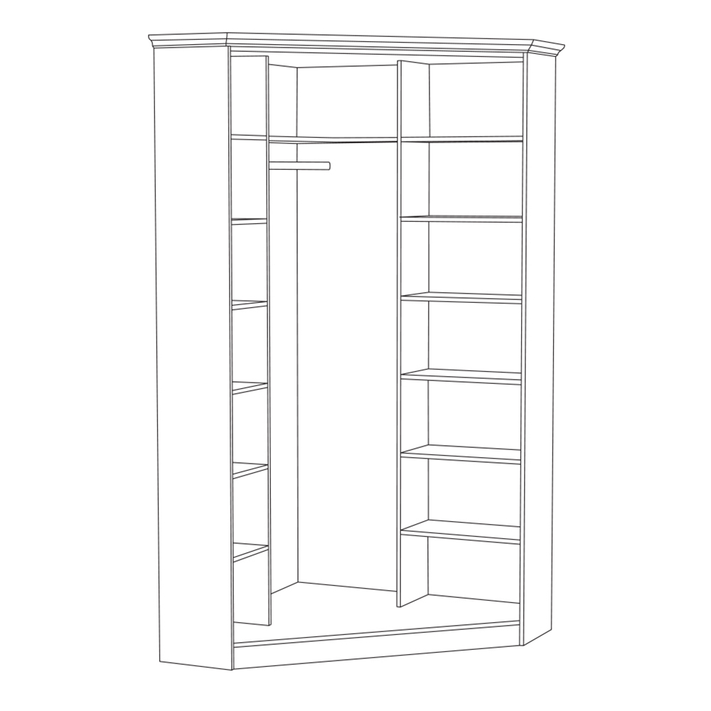Шкаф для одежды Ливерпуль 13.124.02, Белый, Ясень Ваниль