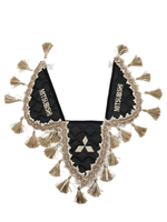 Вымпел тройной MITSUBISHI (экокожа, черный с бежевыми кисточками)