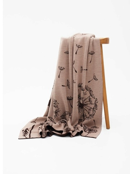 Плед Одуванчики ПД032-13/08 коричневый/бежевый