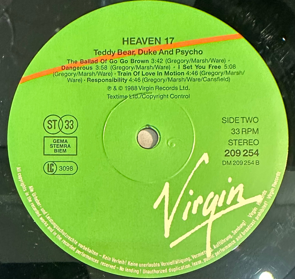 Heaven 17 - Teddy Bear, Duke & Psycho (Германия 1988г.)